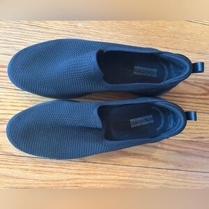 Skechers Black Mesh Slip-On Loafers